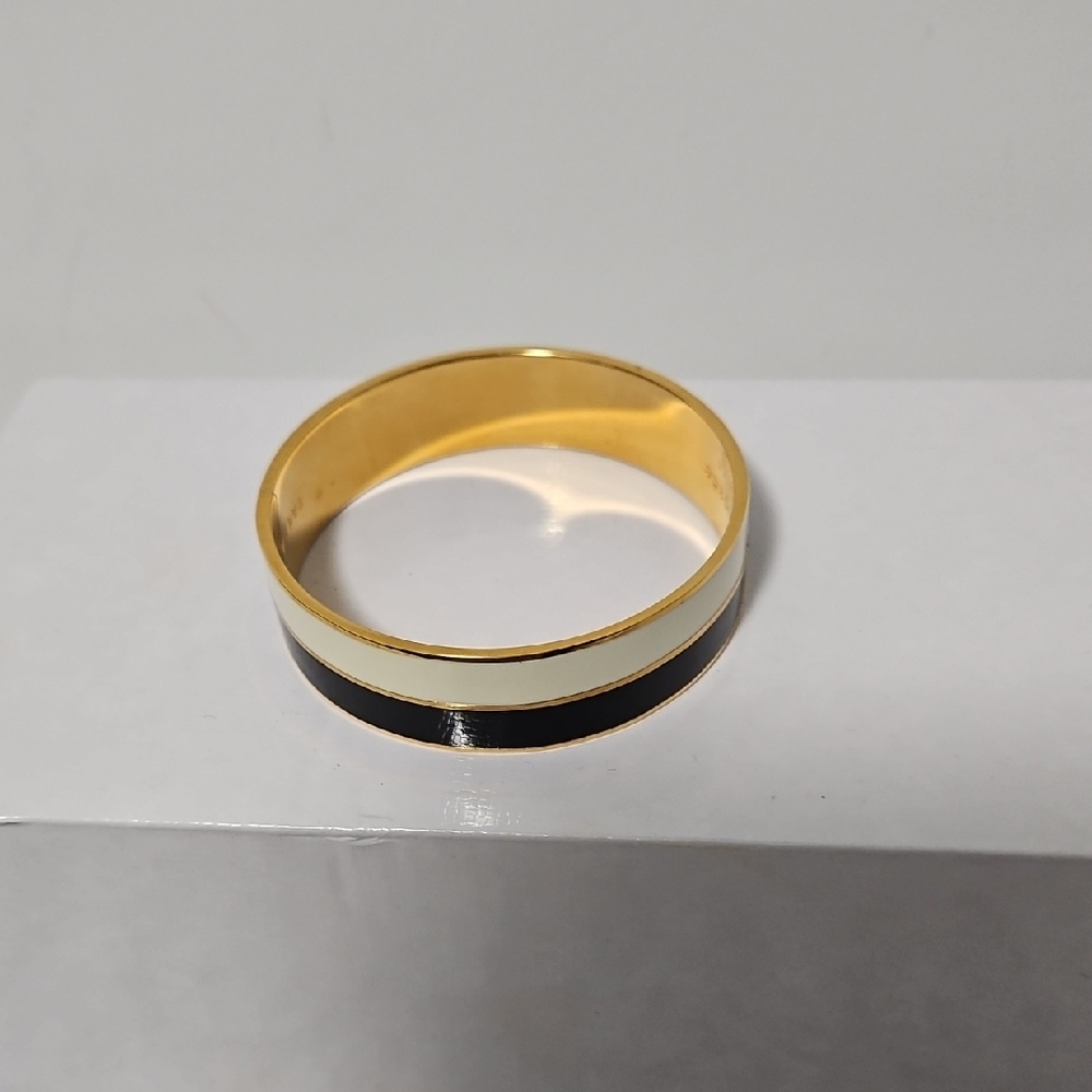 Kate Spade Black and Cream Enamel Bangle Bracelet